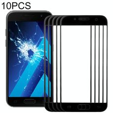 Per Samsung Galaxy A3 (2017) / A320 10 pezzi Lente in vetro esterno per schermo anteriore (nero)