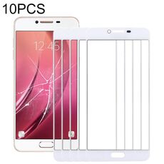 Per Samsung Galaxy C7 10 pezzi Lente in vetro esterno per schermo anteriore (bianco)