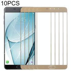 Per Samsung Galaxy A9 (2016) / A900 10 pezzi Lente in vetro esterno per schermo frontale (oro)