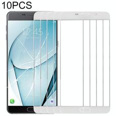 Per Samsung Galaxy A9 (2016) / A900 10 pezzi Lente in vetro esterno per schermo frontale (bianco)