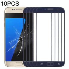 Per Samsung Galaxy S7 / G930 10 pezzi Lente in vetro esterno per schermo frontale (nero)