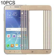 Per Samsung Galaxy J7 / J700 10 pezzi Lente in vetro esterno per schermo frontale (oro)