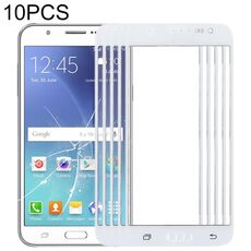 Per Samsung Galaxy J7 / J700 10 pezzi Lente in vetro esterno per schermo frontale (bianco)