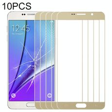 Per Samsung Galaxy Note 5 10 pezzi Lente in vetro esterno per schermo frontale (oro)