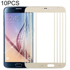 Per Samsung Galaxy S6 / G920F 10 pezzi Lente in vetro esterno per schermo frontale (oro)