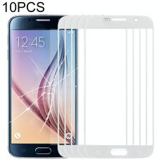 Per Samsung Galaxy S6 / G920F 10 pezzi Lente in vetro esterno per schermo frontale (bianco)