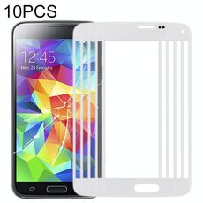Per Samsung Galaxy S5 mini 10 pezzi Lente in vetro esterno dello schermo anteriore (bianco)