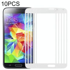 Per Samsung Galaxy S5 / G900 10 pezzi Lente in vetro esterno per schermo frontale (bianco)