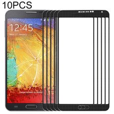 Per Samsung Galaxy Note III / N9000 10 pezzi Lente in vetro esterno per schermo frontale (nero)