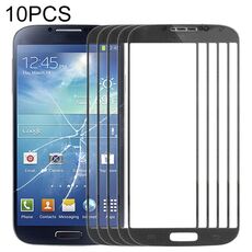 Per Samsung Galaxy S IV / i9500 10 pezzi Lente in vetro esterno per schermo frontale (nero)