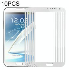 Per Samsung Galaxy Note II / N7100 10 pezzi Lente in vetro esterno per schermo frontale (bianco)