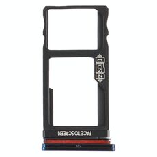 Vassoio della scheda SIM + vassoio di scheda micro SD per Motorola Moto One Vision / P50 (blu)