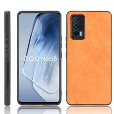 Per vivo iqoo neo5 antiurto antiurto cucito modello di mucca pc + custodia PU + TPU (arancione)