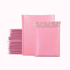 50 Pz Pink CO-ESTRUSIONE Pellicola Bolla Borsa Borsa Logistica Imballaggio Borsa di imballaggio addensato, Dimensioni: 65x45cm