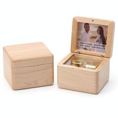 Frame Style Music Box Scatola di musica in legno Novità Regalo di San Valentino, Stile: Movimento placcato in oro acero