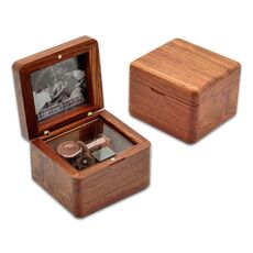 Frame Style Music Box Scatola di musica in legno Novità Regalo di San Valentino, Stile: Rosewood Movimento rosso-bronzo