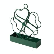 Semplice porta zanzariera in ferro battuto da appendere, portatile, ignifugo, porta zanzare, bruciatore di incenso, ornamenti a quattro foglie di erba (verde inchiostro)