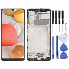Schermo LCD originale Super AMOLED per Samsung Galaxy A42 5G SM-A426 digitalizzatore assemblaggio completo con cornice (nero)