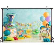 2.1m x 1,5 m di un anno di un anno di compleanno fotography sfondo panno di compleanno festa decorazione sfondo foto (583)