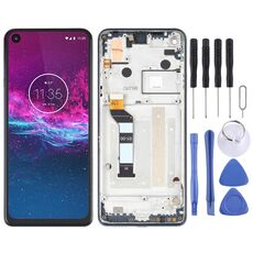 Schermo LCD originale per Motorola One Action XT2013-1 XT2013-2 XT2013-4 digitalizzatore assemblaggio completo con cornice (blu)