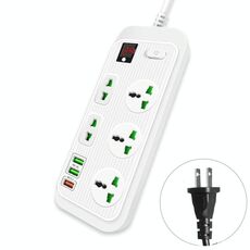 T17 3000W Presa di temporizzazione intelligente di 24 ore di 24 ore di 24 ore QC3.0 QC3.0 USB Fast Charging Striscia di accensione, Lunghezza del cavo: 2m, Plug USB (bianco)
