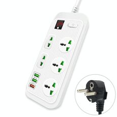 T17 3000W ad alta potenza di 24 ore di Smart Timing Socket QC3.0 USB di ricarica rapida di potere Striscia di Socket, Lunghezza cavo: 2m, spina di UE (bianco)