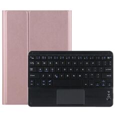 Dy-M10rel-C 2 in 1 tastiera Bluetooth rimovibile + custodia protettiva in pelle con touchpad e supporto per Lenovo Tab M10 FHD REL (oro rosa)