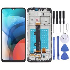 Schermo LCD TFT per Motorola Moto E7 Digitizer Assemblaggio completo con cornice (nero)
