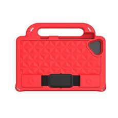 Per Huawei MediaPad M5 Lite Serie Diamante 8.0 pollici serie EVA EVA Anti Anti Fall Anti Fall Calank Shell protettive con staffa / cinturino (rosso)