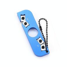 Affilatura portatile Affilatura anello esterno Affilatrice a doppia testa leggera mini con anello a catena (blu)