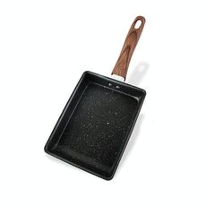 JBY-6658 Pantaloncino Pan Tamagoyaki Pan Maifanshi Padella antiaderente Padella Piazza Square Pan, Dimensioni: Piccolo (Imitazione Maniglia per grano in legno)