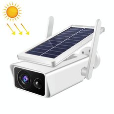T13-2 1080P HD Telecamera di sicurezza WiFi a 2,4 GHz alimentata a energia solare con batteria, rilevamento del movimento di supporto, visione notturna, audio bidirezionale, scheda TF