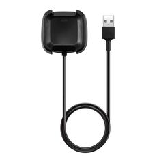 Caricabatterie USB di ricambio Cavo di ricarica Adattatore dock per Smartwatch Fitbit Versa, lunghezza cavo: 1 m (nero)