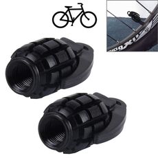 Tappi valvola per pneumatici per bicicletta a forma di granata universale 2 pezzi (nero)