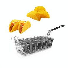 Acciaio inossidabile Taco Tortilla Crosta Struttura a forma di V, Stile: 8 Grid Cestino fritto