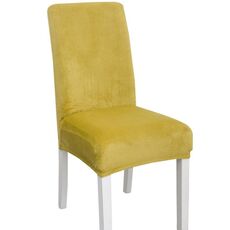 Fodera per sedia semi-interna in velluto ispessimento semplice, morbido, ad alta elasticità, per hotel (giallo verde)