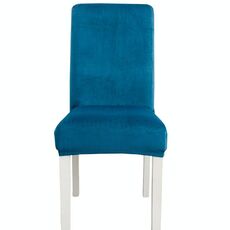 Fodera per sedia semi-interna in velluto ispessimento semplice, morbido, ad alta elasticità, per hotel (blu pavone)
