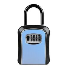 Scatola di sicurezza per scatola di sicurezza con gancio per serratura con password per auto Scatola di sicurezza senza installazione (blu)