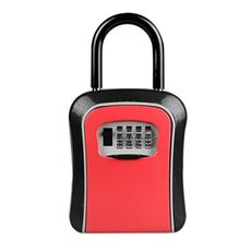 Scatola di sicurezza per scatola di sicurezza con serratura con password per auto Scatola di sicurezza senza installazione (rossa)
