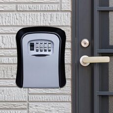 Cassetta di sicurezza con chiave per armadietto a muro con serratura con password Scatola di immagazzinaggio in metallo Porta (grigio)