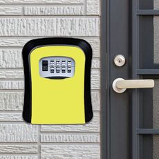 Cassetta di sicurezza con chiave per armadietto a muro con serratura con password Scatola di immagazzinaggio in metallo (gialla)