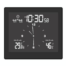 TS-WP10-B Waterproof Bathroom Wall Orologio da parete Timer termometro domestico Igrometro (nero)