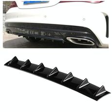 Diffusore labbro paraurti posteriore universale per auto 7 stile pinna di squalo ABS nero, dimensioni: 85,0x18,0x5,0 cm