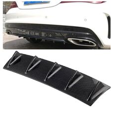 Diffusore labbro paraurti posteriore universale per auto 5 ABS in fibra di carbonio stile pinna di squalo, dimensioni: 60,0x18,0x5,0 cm