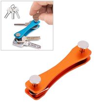 Clip porta chiavi in ​​metallo portatile (arancione)