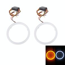 2 PCS 2.5 pollici 3W Luce bianca + Luce gialla per auto Angel Eyes Light, DC 12V Lunghezza cavo: 50 cm