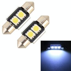 10 PCS 31mm DC12V / 1.7W / 7000K / 70LM 2LEDs SMD-5050 Lampada da lettura per auto (luce bianca)