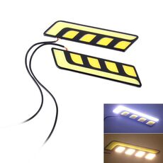 2 PCS DC 12V 10W 800LM 5500K DRL per auto Luci di marcia diurna Lampada, lunghezza cavo: 25 cm (luce bianca + luce gialla)