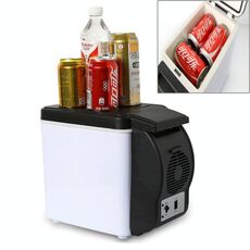 Car Auto 48W Portatile multifunzione Raffreddamento e riscaldamento 6L Frigorifero a basso rumore per auto e casa, Lunghezza cavo: 1,8 m