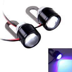 2 PCS 12V 3W Eagle Eyes LED Light per moto Length Lunghezza cavo: 45 cm (luce blu)